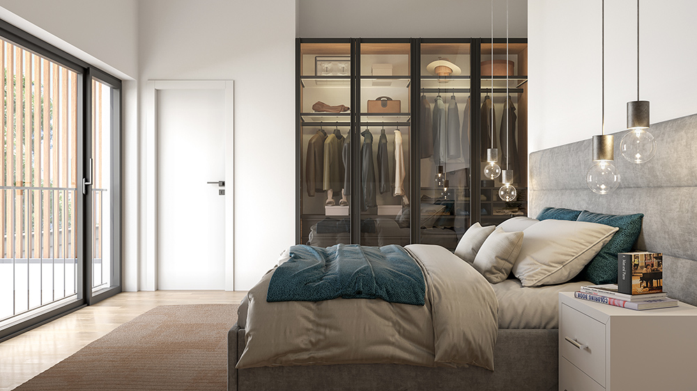 camera da letto molto elegante ma in stile minimal