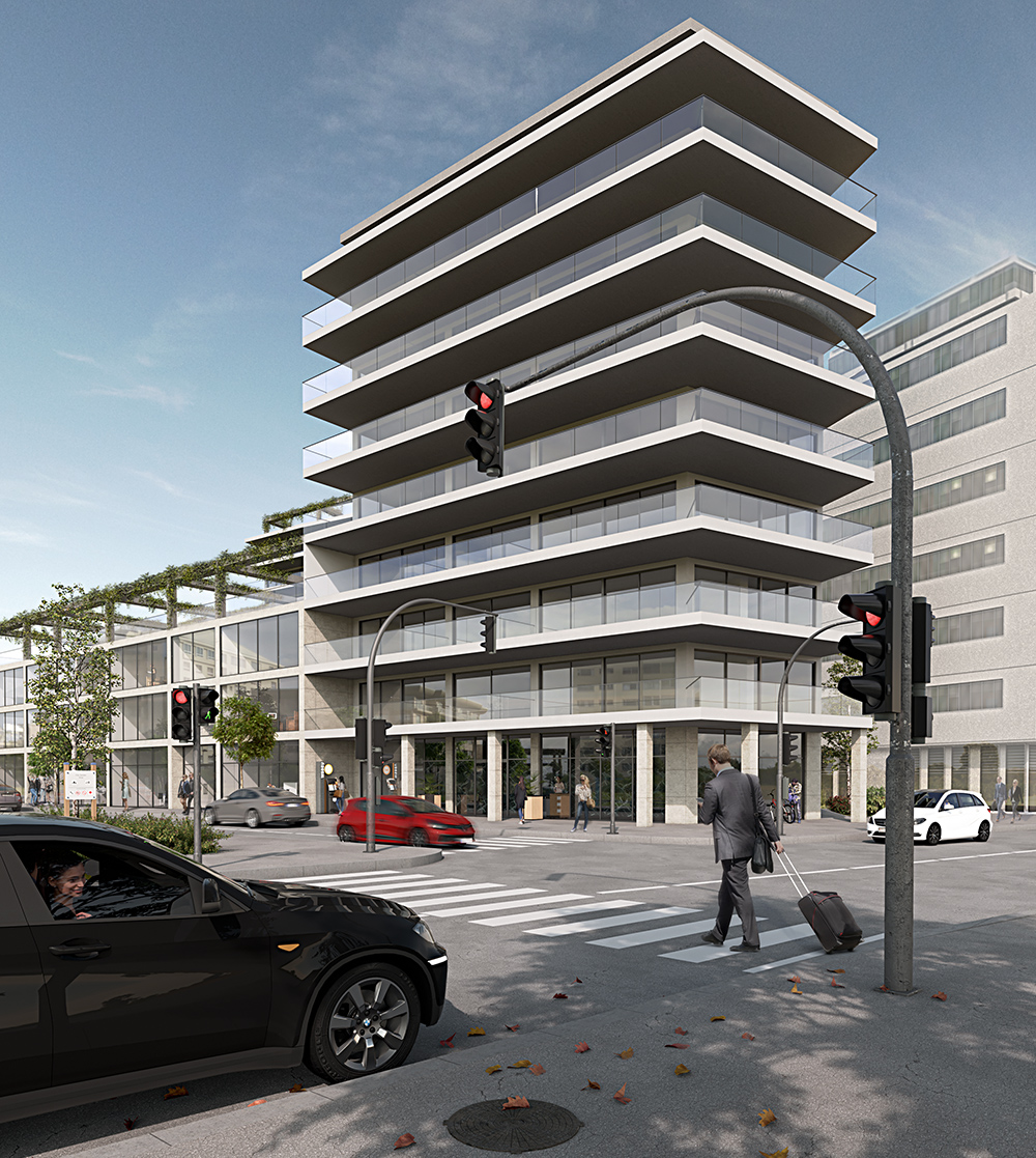 Rendering definitivo di un palazzo