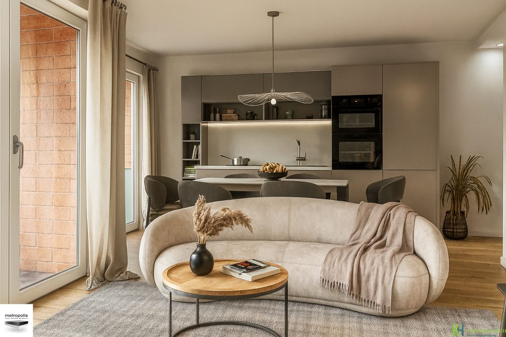 Soggiorno minimal in un appartamento