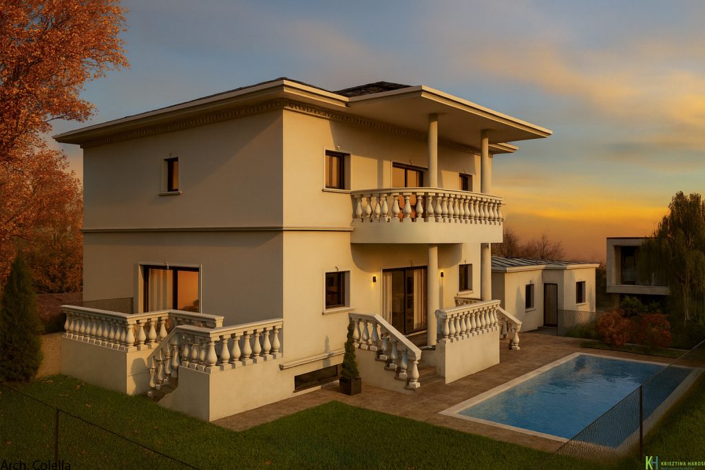 Casa classica con giardino e piscina