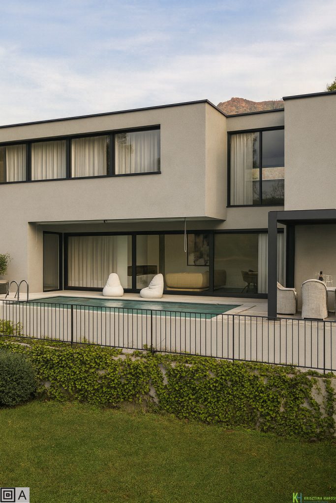 Villa moderna in stile minimal con la piscina