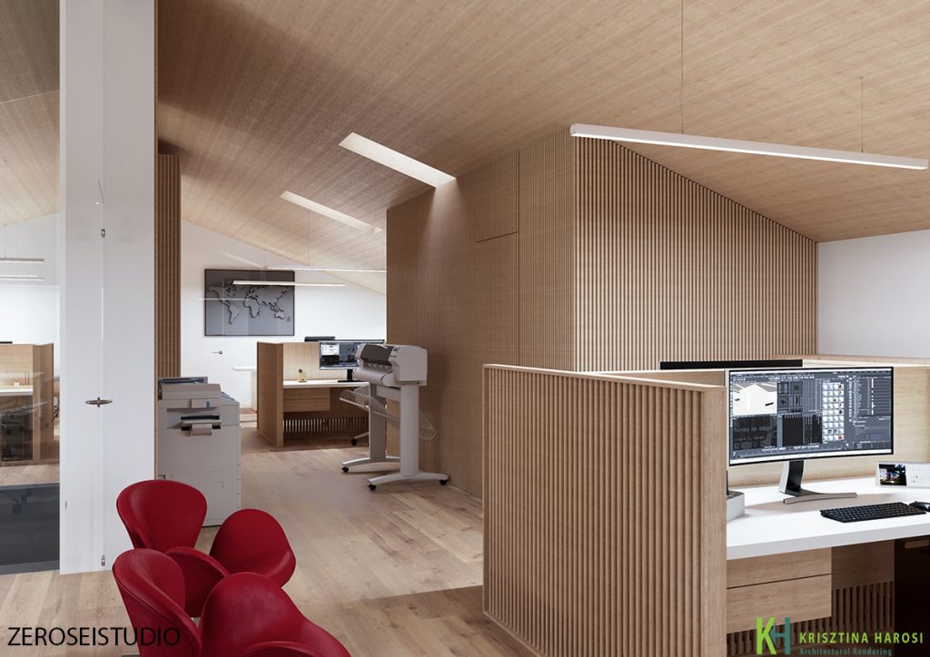 Ufficio arredato con legno